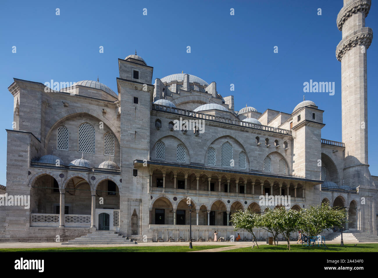 Extérieur, Mosquée de Suleymaniye, Istanbul, Turquie Banque D'Images