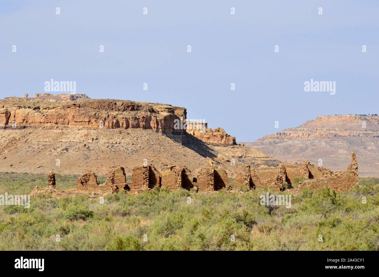 Grande maison non excavés, de 3 étages, Wijiji (1100-1150S), Chacoan Outlier, Chaco Canyon, NM 75384 190914 Banque D'Images