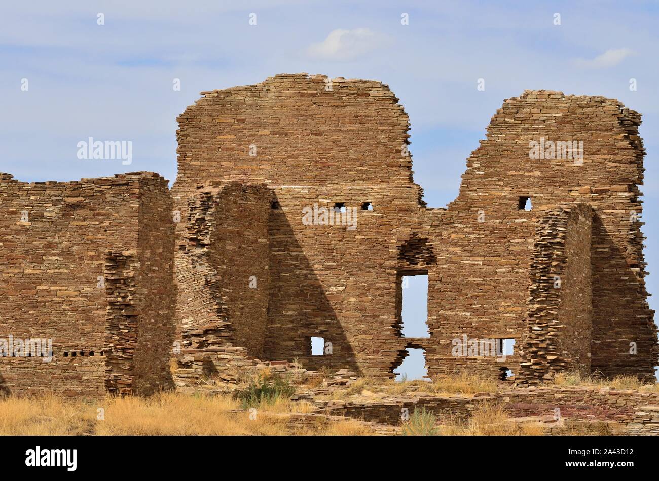 Kiva, Pueblo Pintado (900-1250s), de 3 à 4 étages, grande maison, près de Chaco Canyon, NM 75393 190914 Banque D'Images