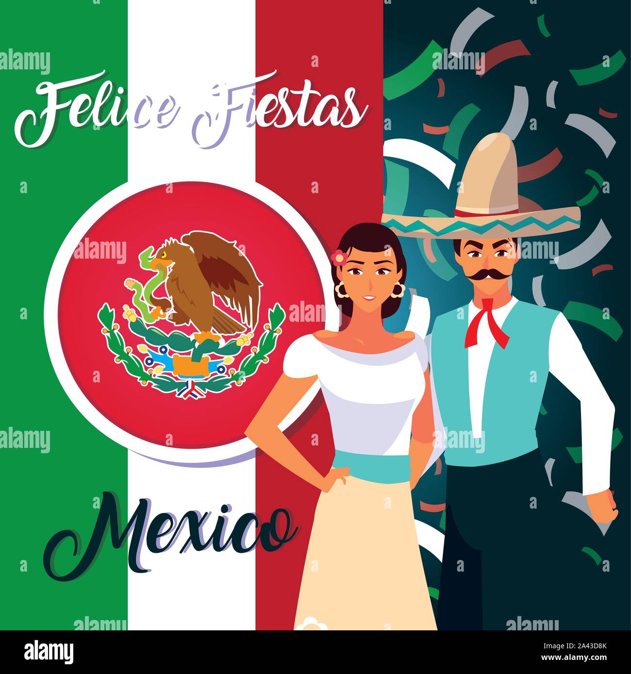 Couple de personnes avec des costumes typiquement mexicaine vector illustration design Illustration de Vecteur