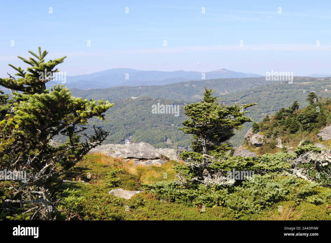 Paysage de la vue de Grandfather Mountain NC Banque D'Images