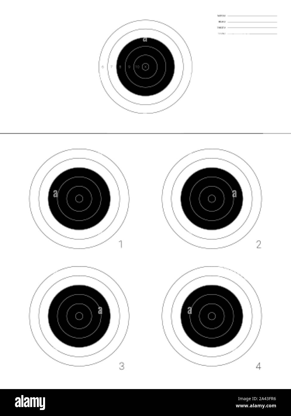 La cible sous circulaire pour la pratique de prise de vue et de la concurrence sur un champ de tir tours Illustration de Vecteur