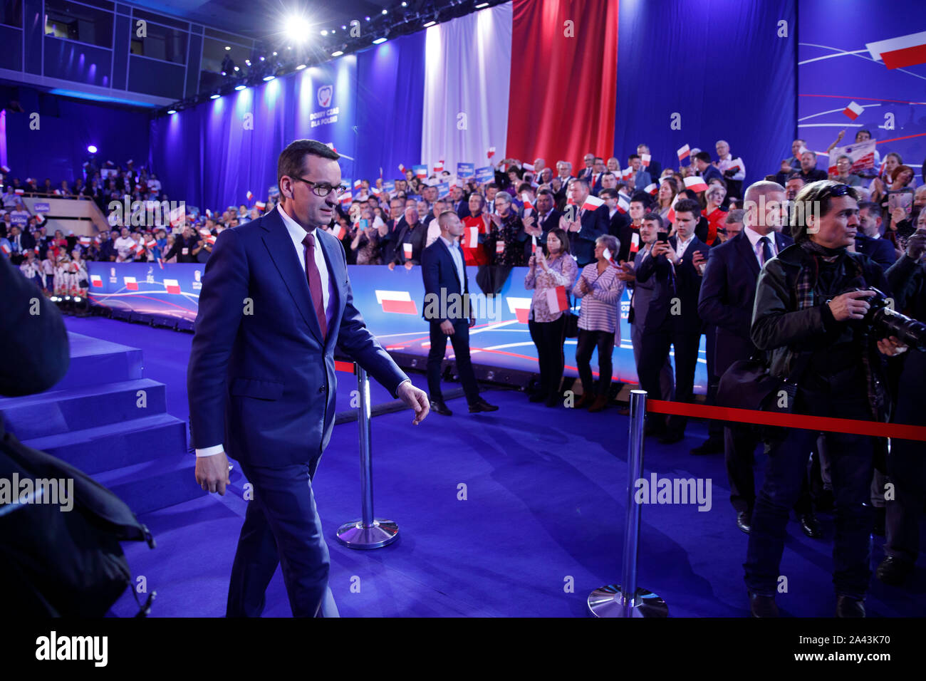 Chelm, Pologne. 11Th Oct 2019. Premier Ministre de la Pologne au dernier Morawiecki Mateusz convention du parti au pouvoir PiS dans la campagne des élections parlementaires. Photo : JP JP Crédit : noir/noir fil ZUMA/Alamy Live News Banque D'Images