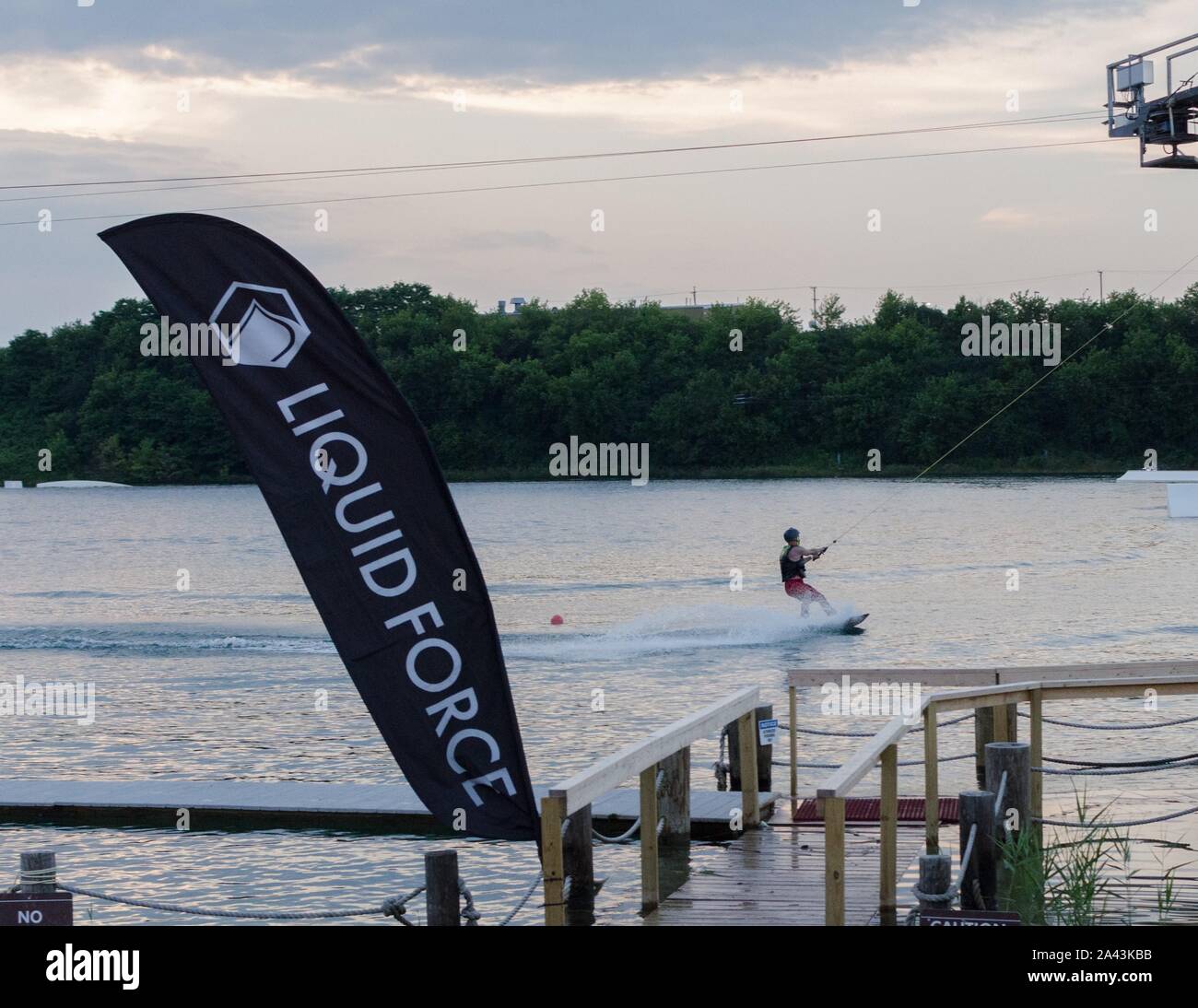 La carrière Cable Park est un établissement de la planche à Crystal Lake, Illinois, USA. Banque D'Images