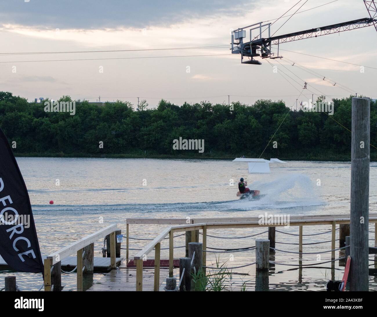 La carrière Cable Park est un établissement de la planche à Crystal Lake, Illinois, USA. Banque D'Images