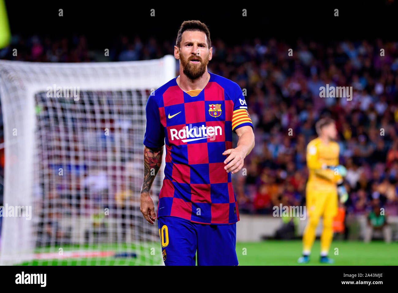 Barcelone - 6 OCT : Lionel Messi joue au match de la Liga entre le FC Barcelone et le FC Séville au Camp Nou le 6 octobre 2019 à Barcelone Banque D'Images