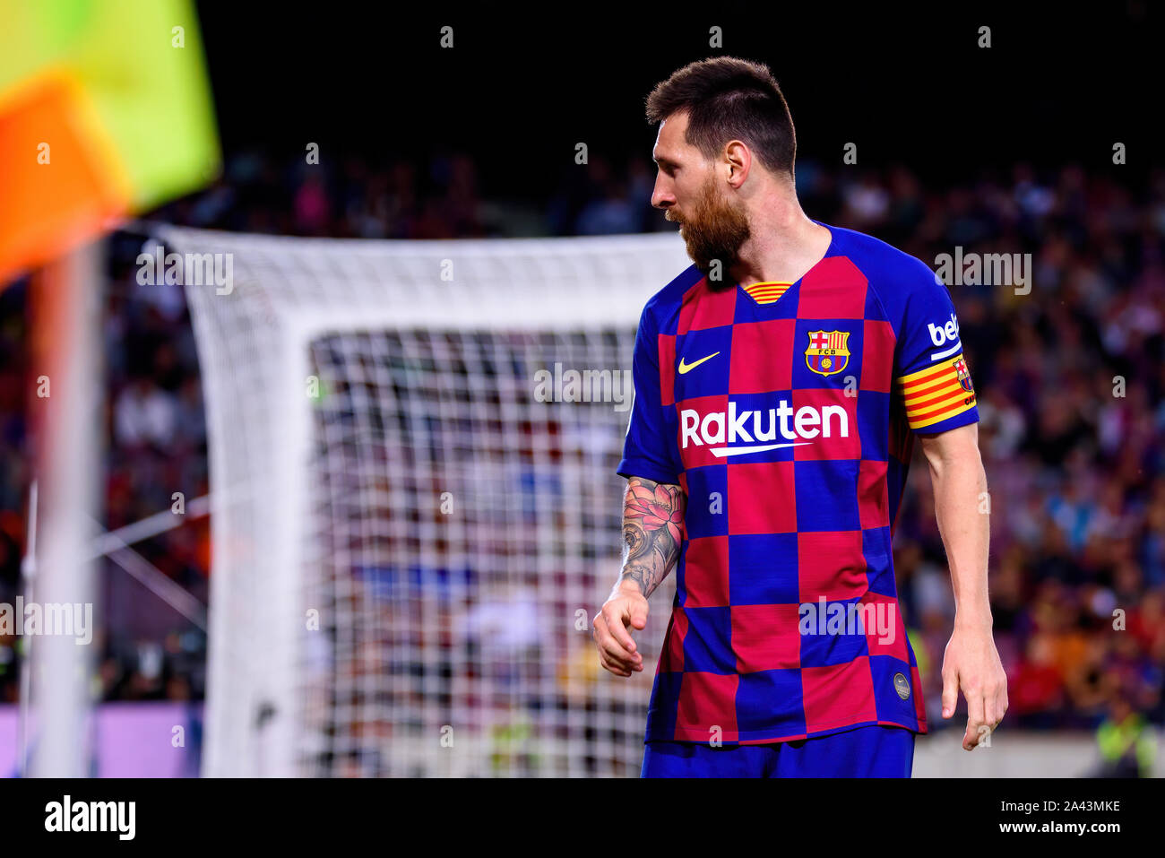 Barcelone - 6 OCT : Lionel Messi joue au match de la Liga entre le FC Barcelone et le FC Séville au Camp Nou le 6 octobre 2019 à Barcelone Banque D'Images