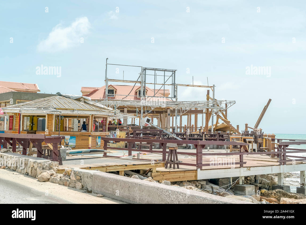 Sint Maarten Maho après être frappé par l'ouragan Irma Banque D'Images