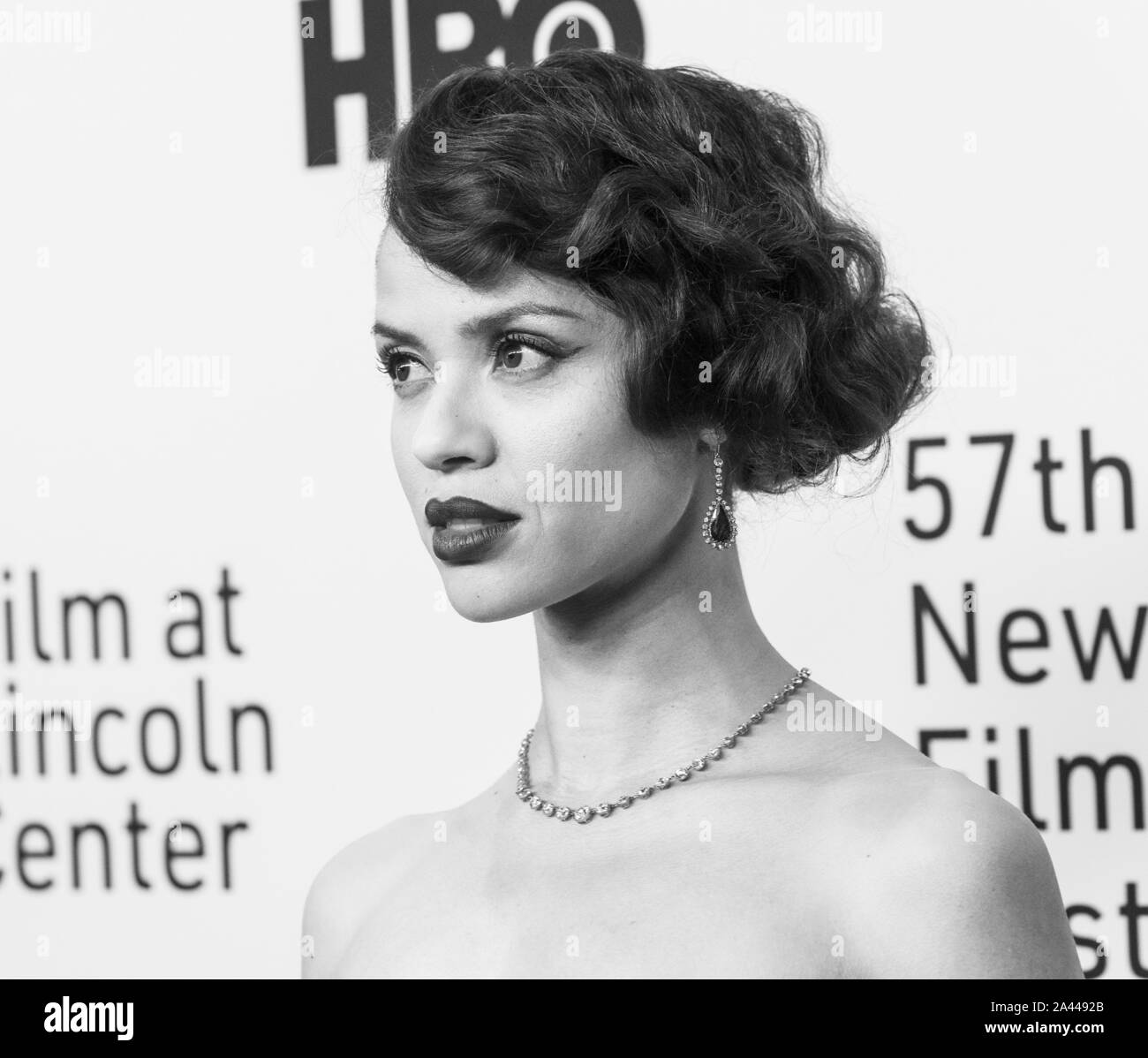 New York, NY - 11 octobre 2019 : Gugu Mbatha-Raw assiste à Motherless Brooklyn premiere pendant 57e Festival du Film de New York à l'Alice Tully Hall Banque D'Images