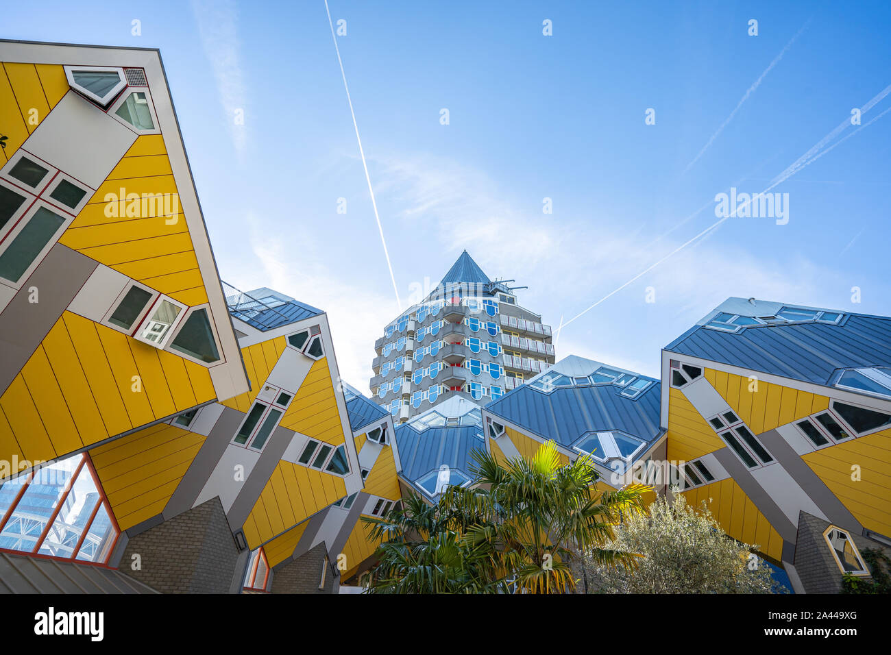 Rotterdam, Pays-Bas - 13 mai 2019 : Maison Cube avec Horizon de Rotterdam À Rotterdam, Pays-Bas Banque D'Images