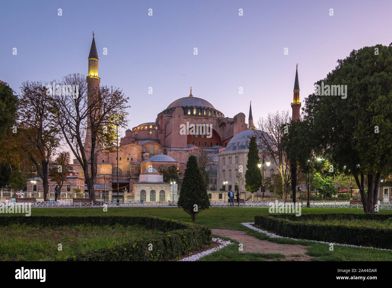 Nuit d'Ayasofya dans la ville d'Istanbul, Turquie. Banque D'Images