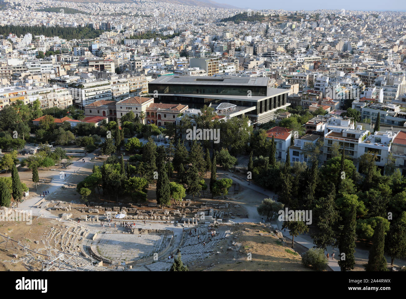 Ville et Musée de l'acropole de Parthénon, Athènes, Grèce Banque D'Images