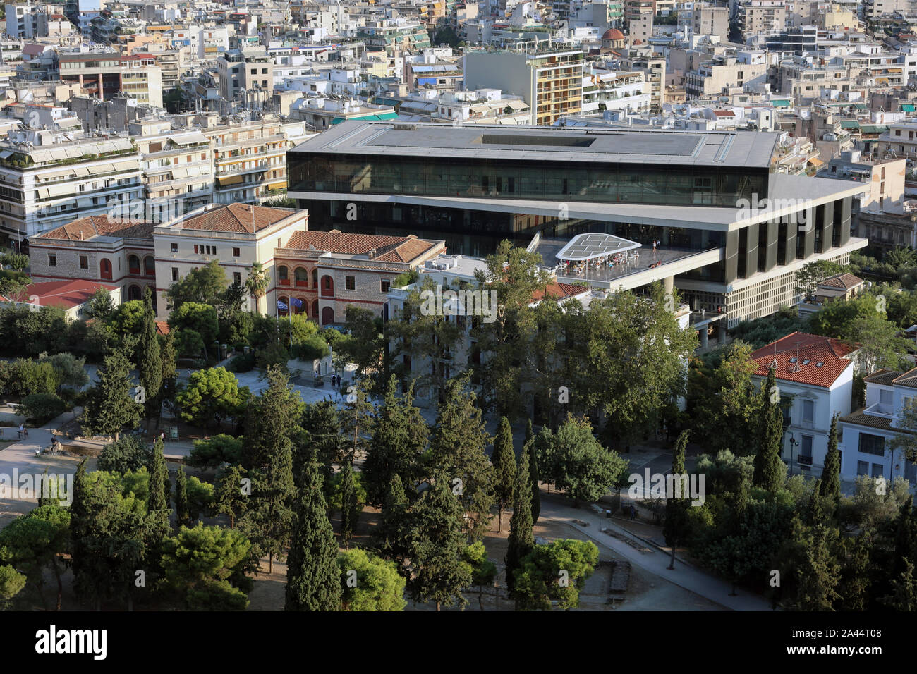 Ville et Musée de l'acropole de Parthénon, Athènes, Grèce Banque D'Images