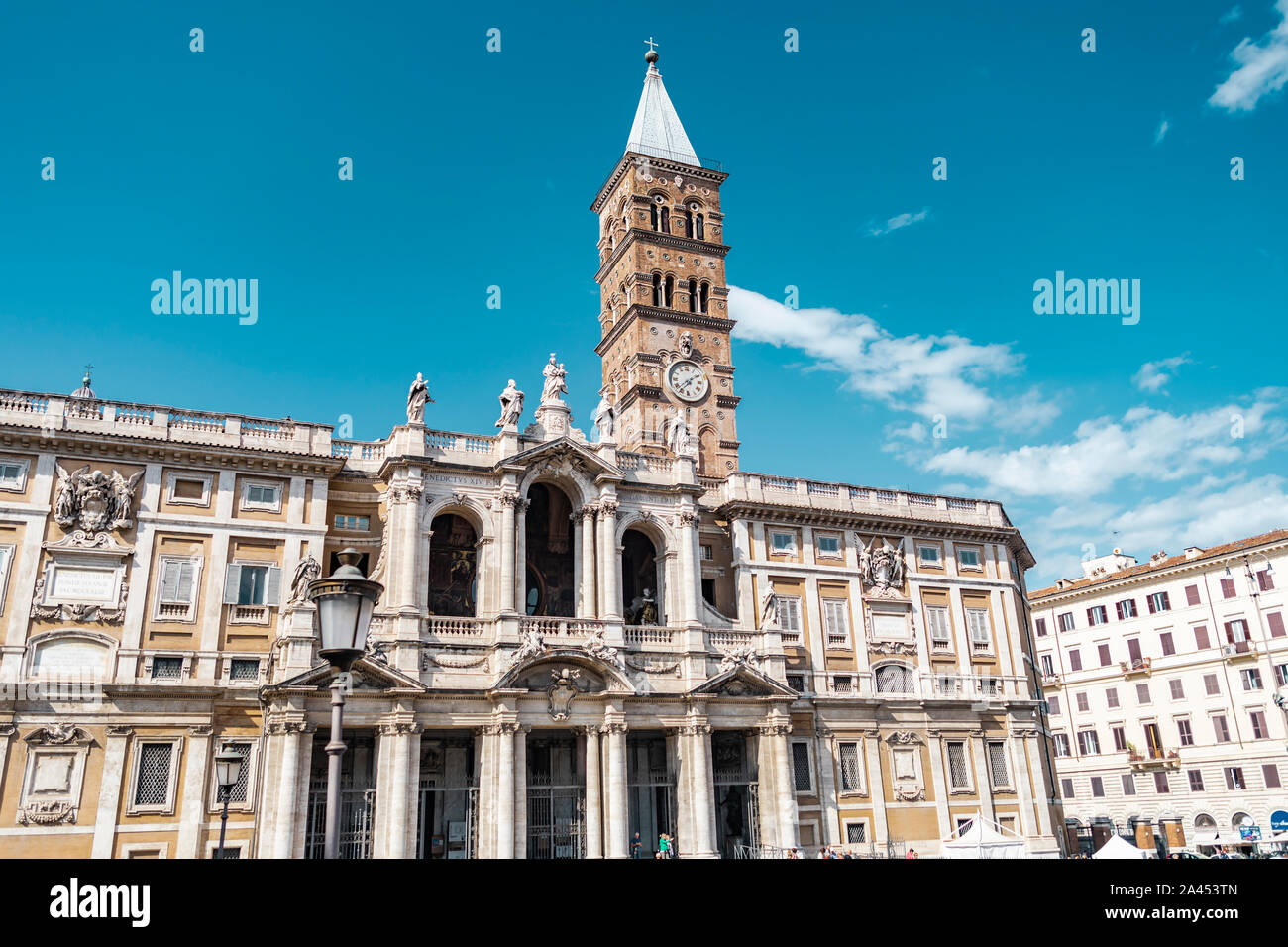 Rome, Italie - 3 octobre, 2019 : Vue de l'architecture romaine classique et traditionnelle de la Basilique de Santa Maria Maggiore. Banque D'Images