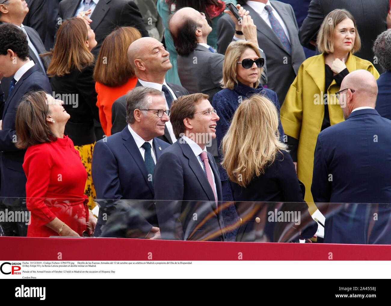 Madrid, Espagne. 12 octobre, 2019. Desfile de las Fuerzas Armadas del 12 de octubre que se celebra en Madrid a propósito del día de la Hispanidad. Felipe VI El Rey y la Reina Letizia presiden el desfile militar en Madrid. Défilé des Forces armées du 12 octobre s'est tenue à Madrid à l'occasion de Hispanic Jour Crédit : CORDON PRESS/Alamy Live News Banque D'Images