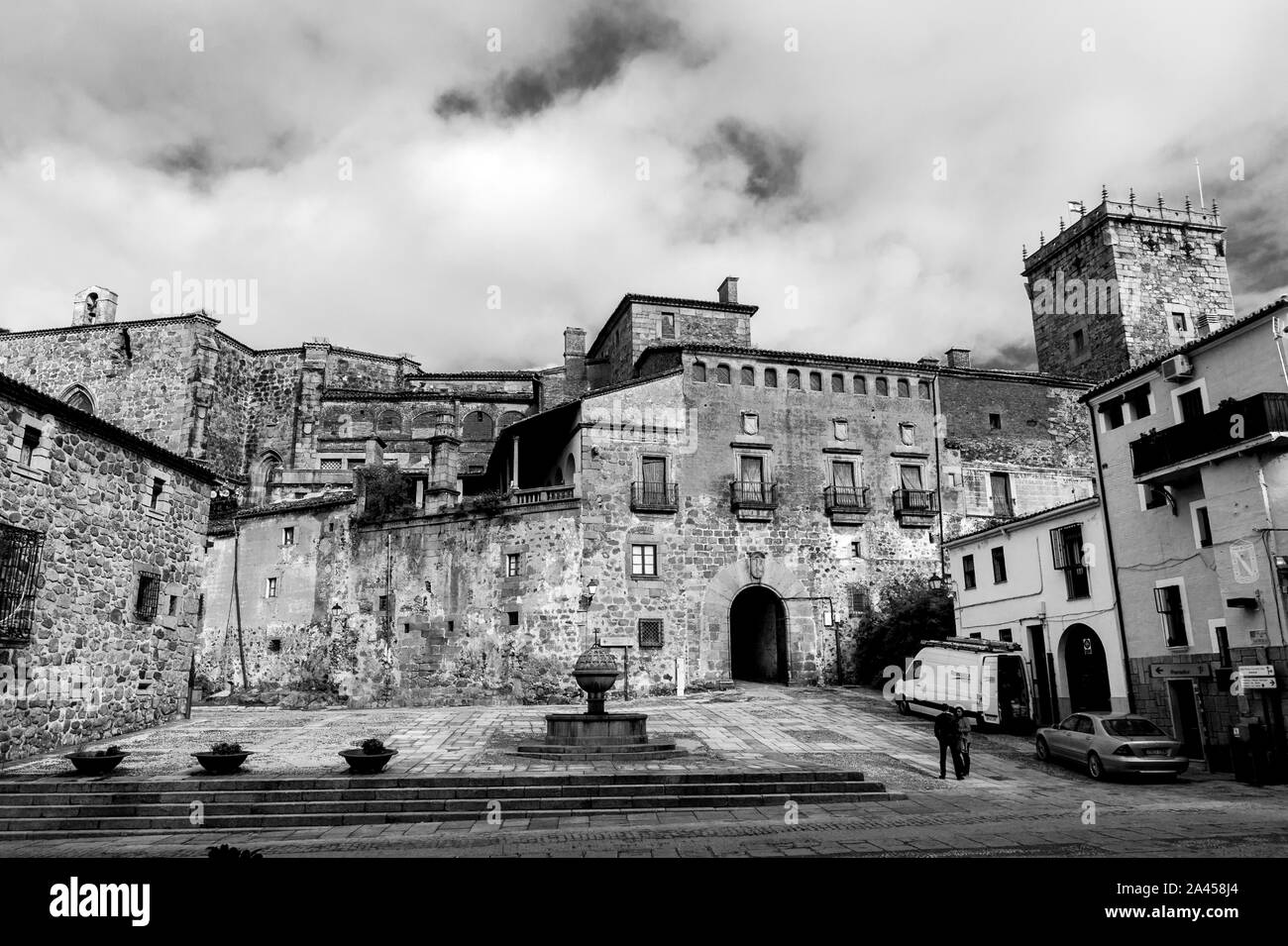 Palacio del marquesado de Mirabel en la plaza de San Nicolás. Plasencia. Cáceres. L'Estrémadure. España. Banque D'Images