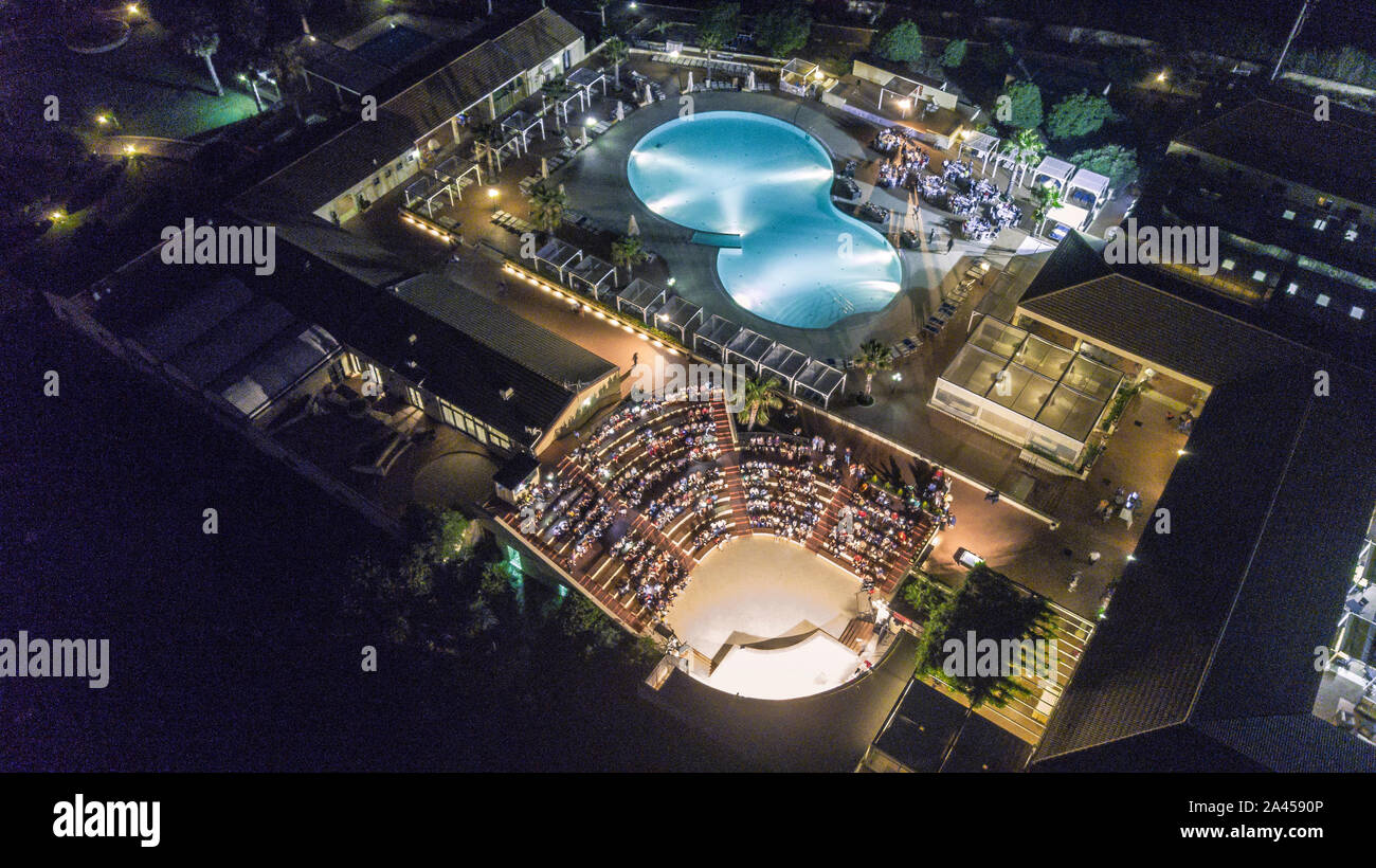 Vue aérienne de nuit un resort 3 Banque D'Images