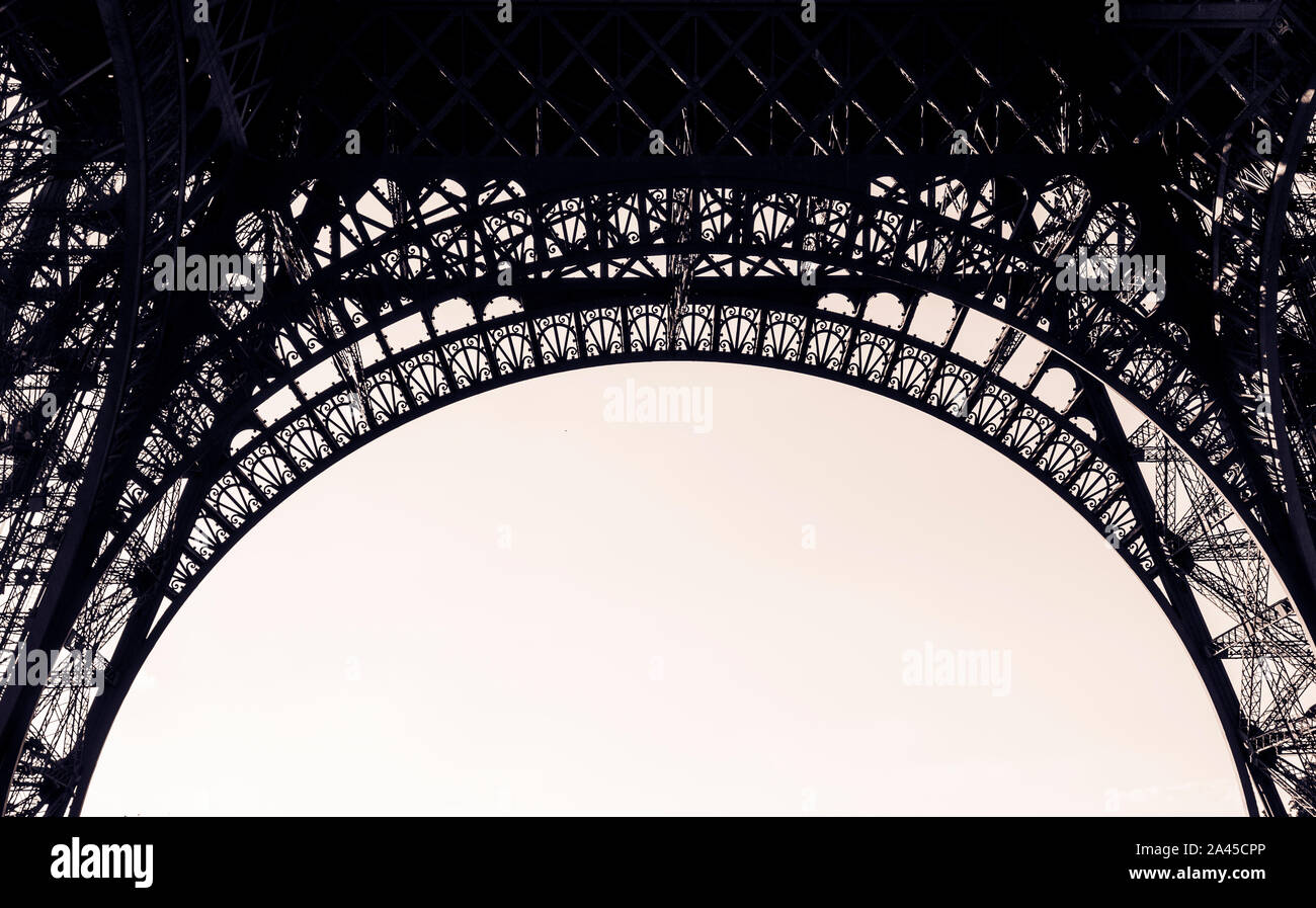 La tour Eiffel, des détails architecturaux Banque D'Images