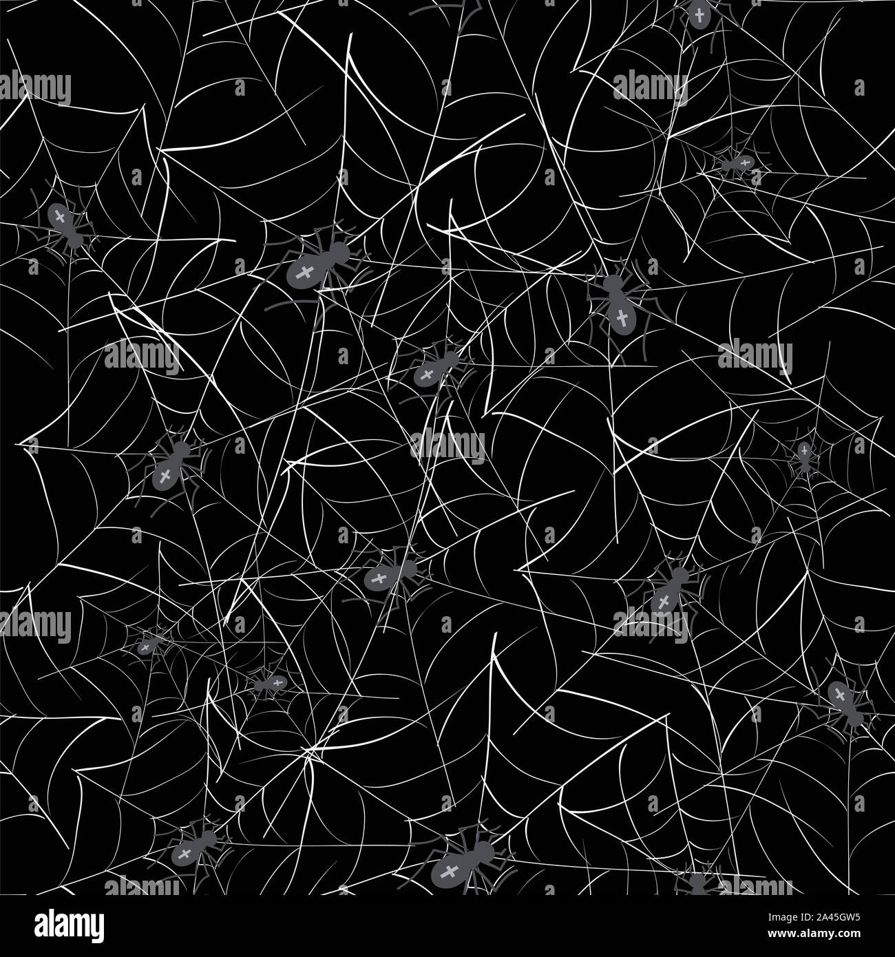 Araignée venimeuse Seamless Pattern sur fond noir Banque D'Images