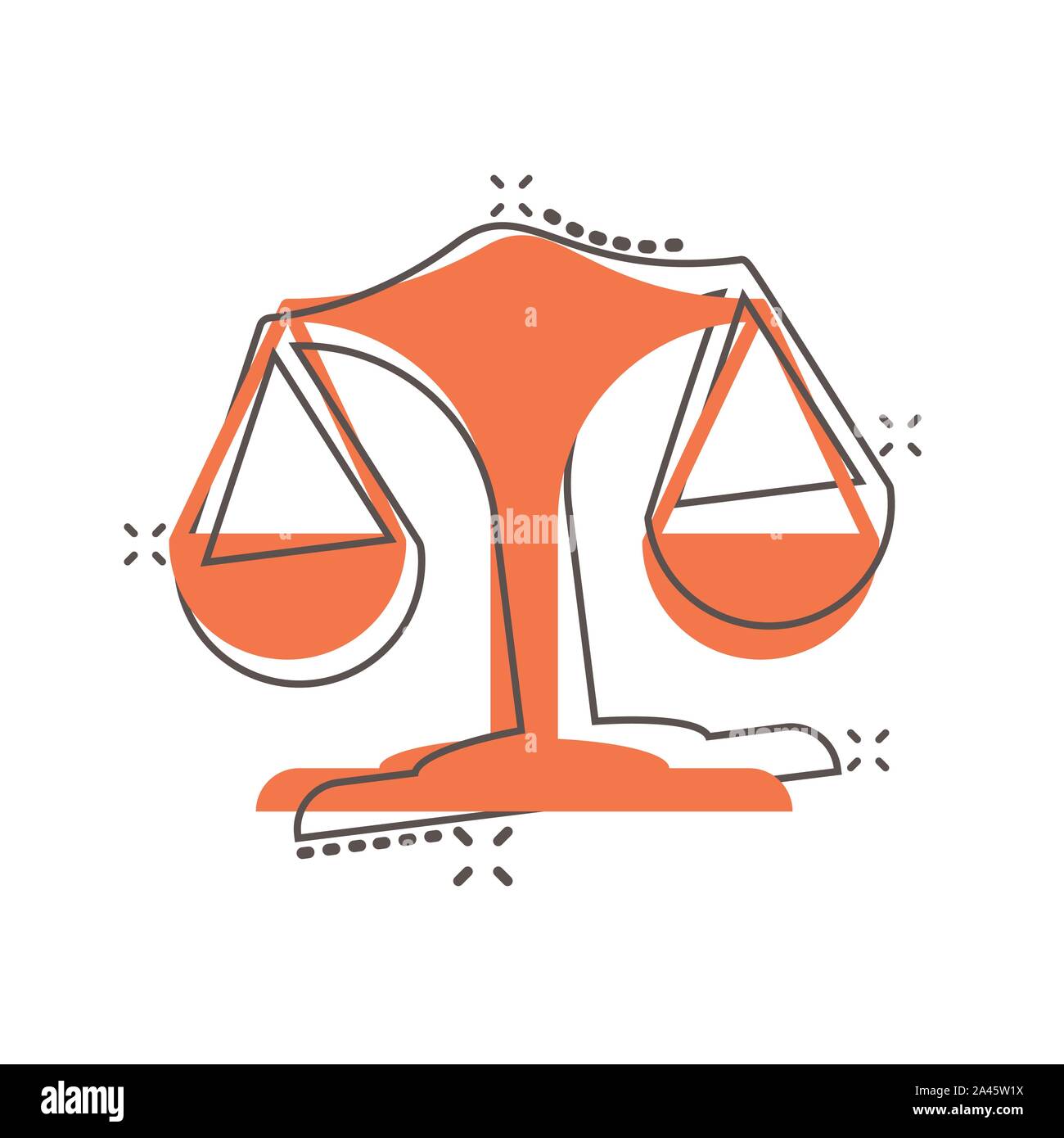 D'icône Comparaison dans le style comique. Vector cartoon illustration poids équilibre pictogramme. Comparer l'échelle d'effet splash. Illustration de Vecteur