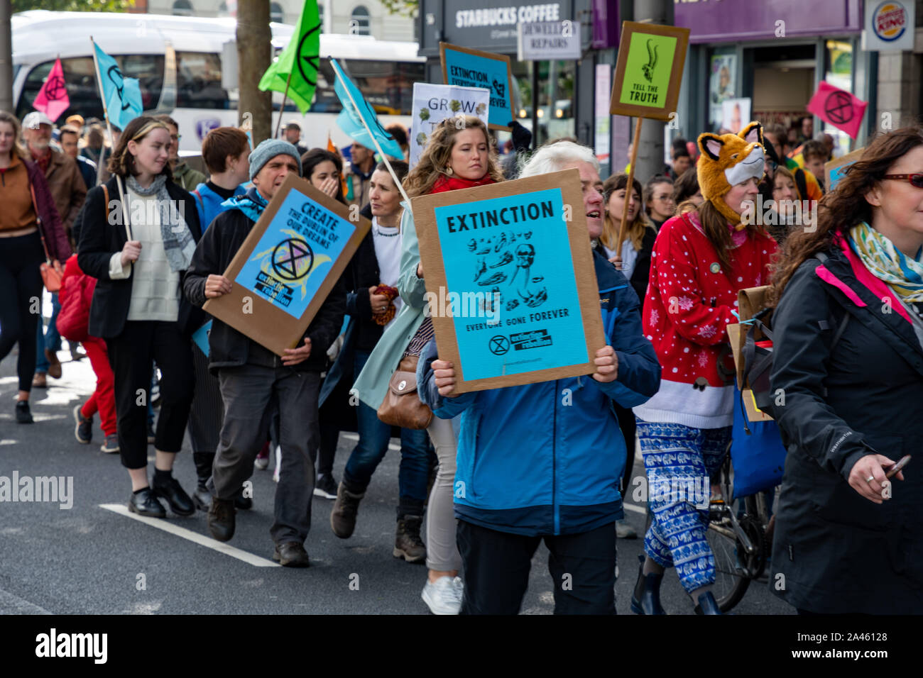 Extinction semaine de protestation de la rébellion. Dublin, Irlande. Banque D'Images