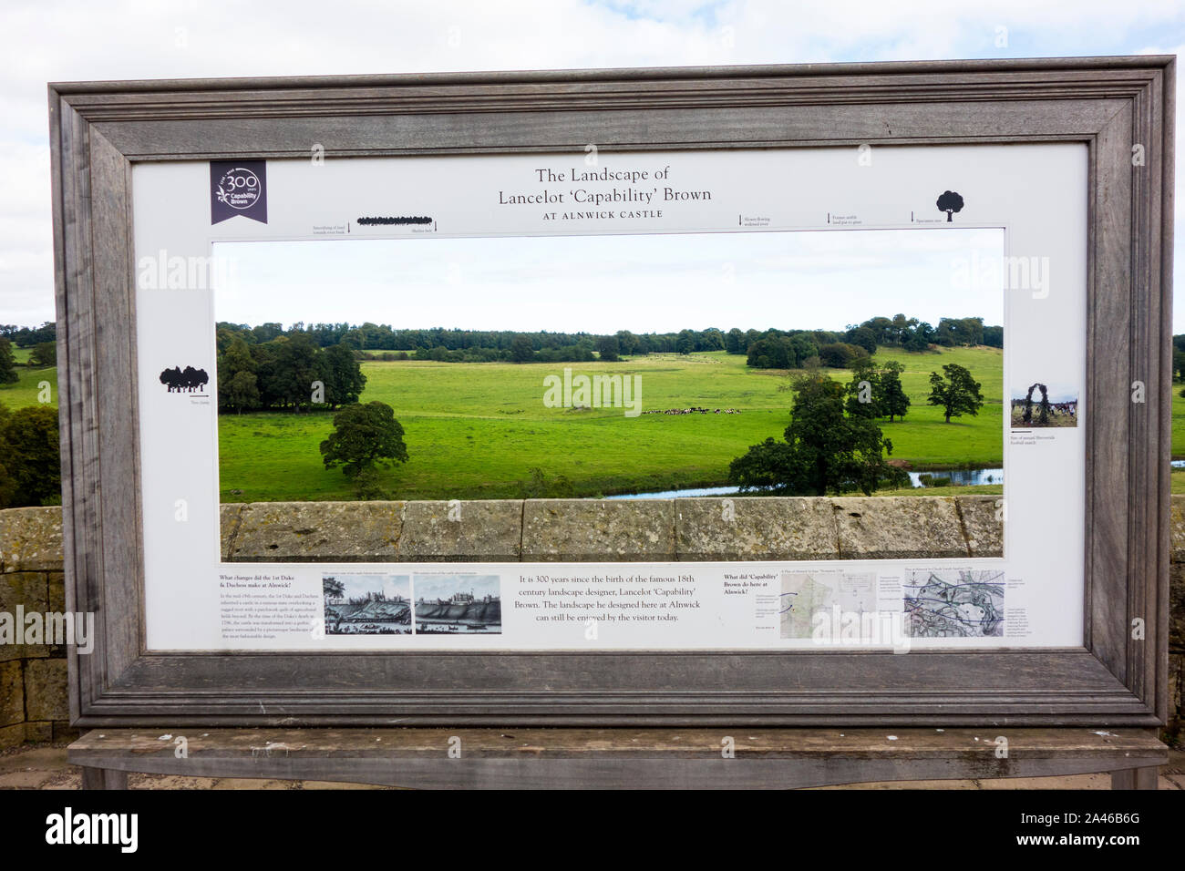 L'un des paysages produits par Lancelot Capability Brown à partir de château d'Alnwick Northumberland Royaume-uni Banque D'Images