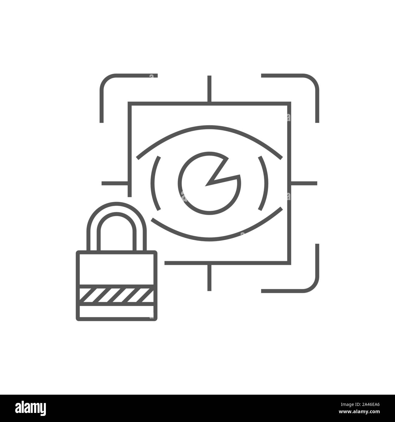 Balayage de l'œil. Concept de sécurité. L'icône de la ligne pour les sites web et applications. EPS 10 Illustration de Vecteur