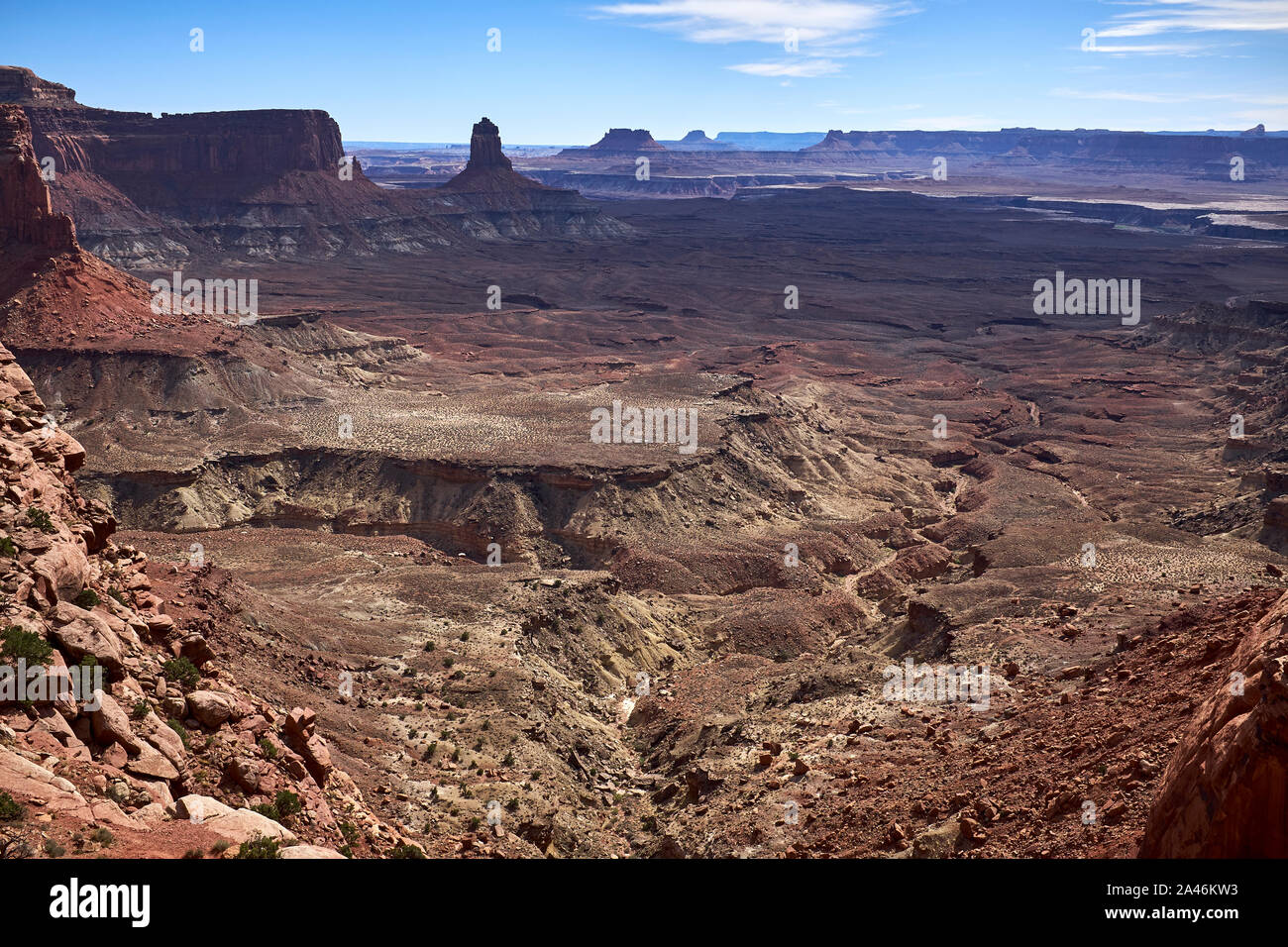 Vue de la tour de chandelier dans l'île dans le ciel de l'unité de Canyonlands National Park, Utah, USA Banque D'Images