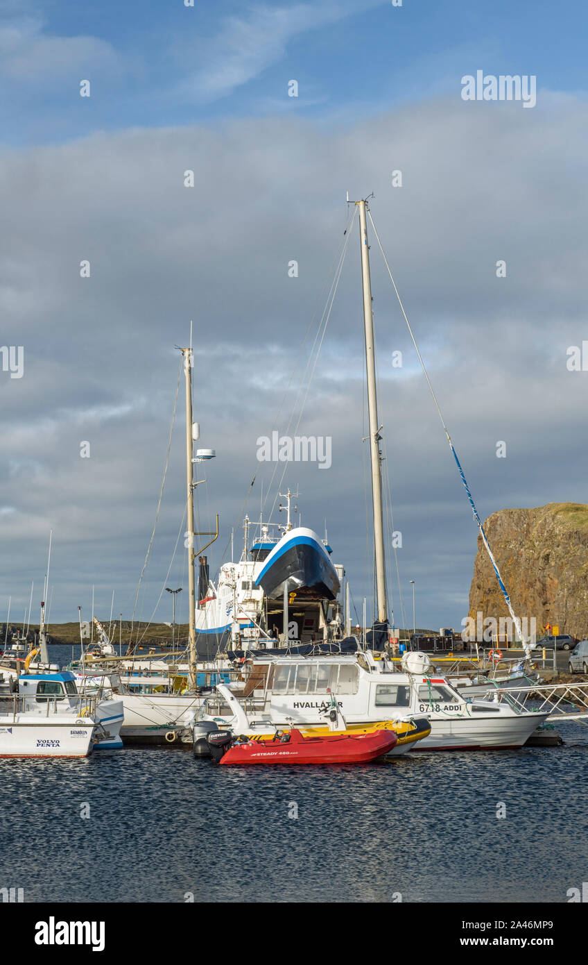 Port de Stykkisholmur sur la péninsule de Snæfellsnes Islande Banque D'Images