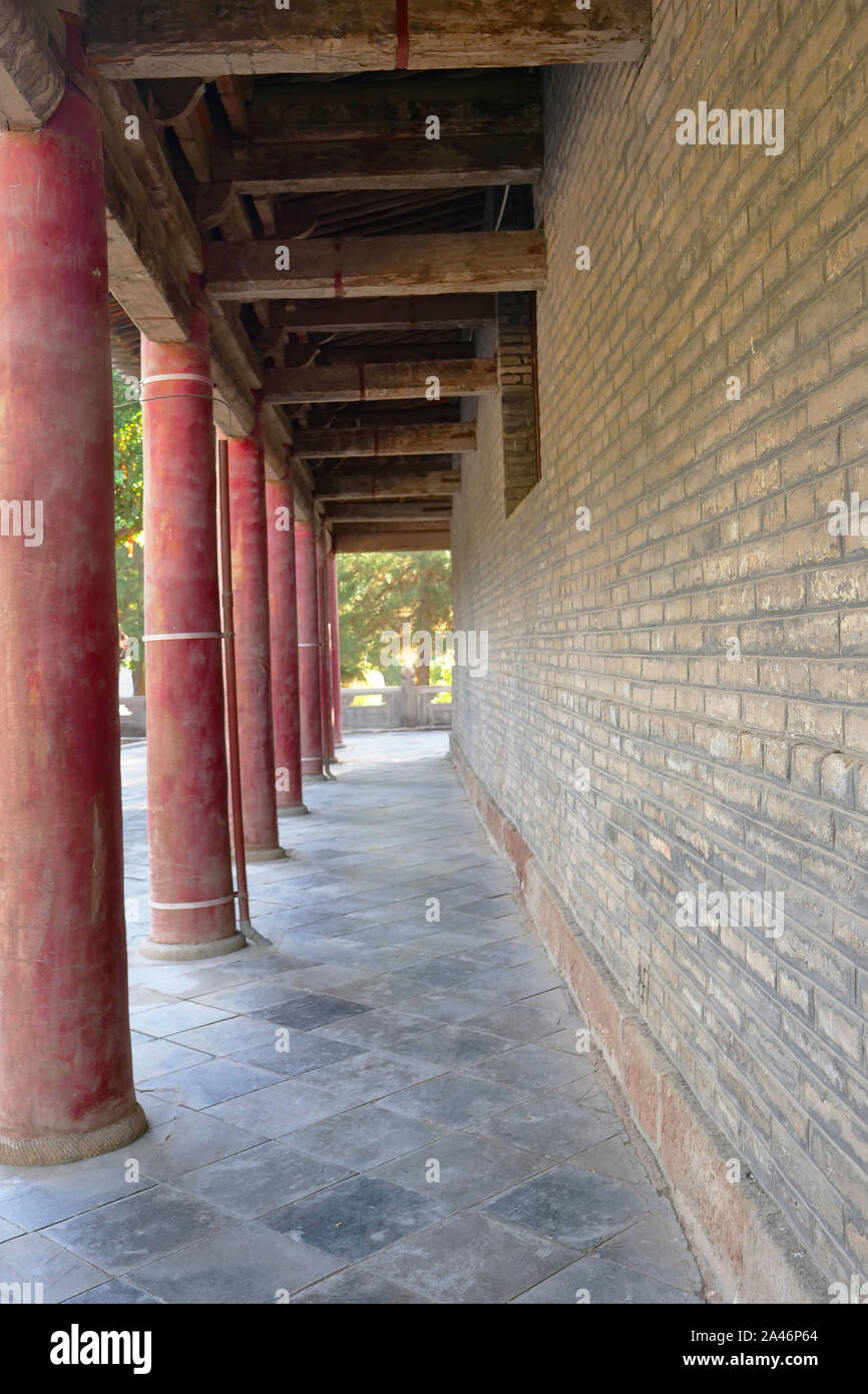 Couloir de l'ancienne grande dynastie Xia de l'Ouest temple bouddhiste en Chine Gansu Zhangye Banque D'Images