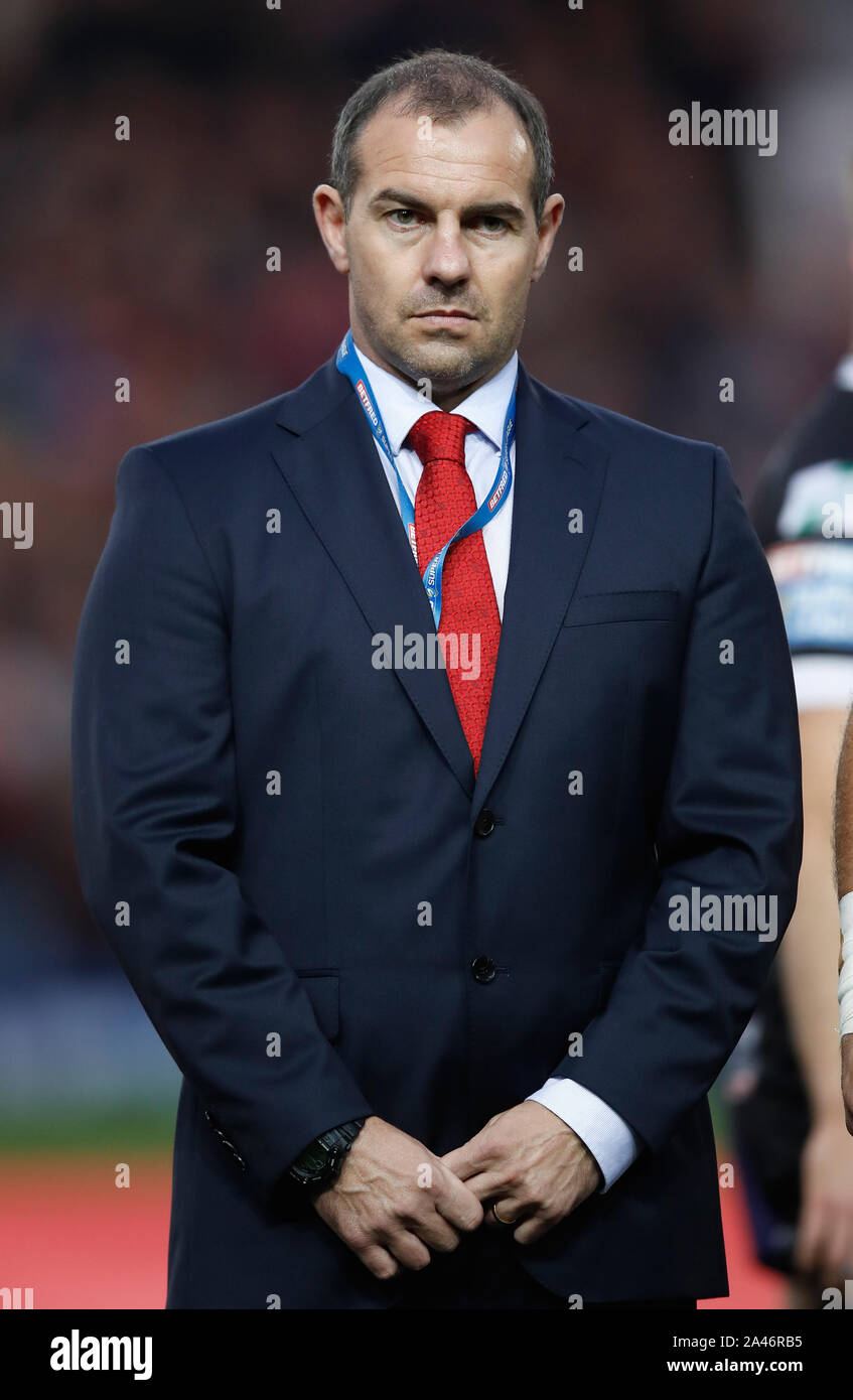 Salford Red Devils coach Ian Watson lors de la Grande Finale de la Super League Betfred à Old Trafford, Manchester. Banque D'Images