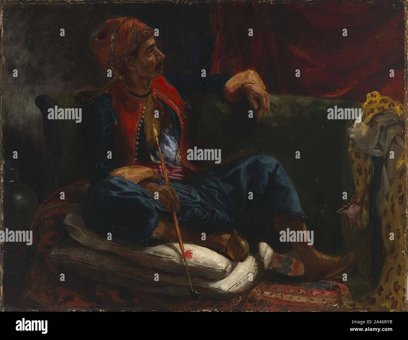 Ferdinand Victor Eugène Delacroix - Le fumeur Banque D'Images