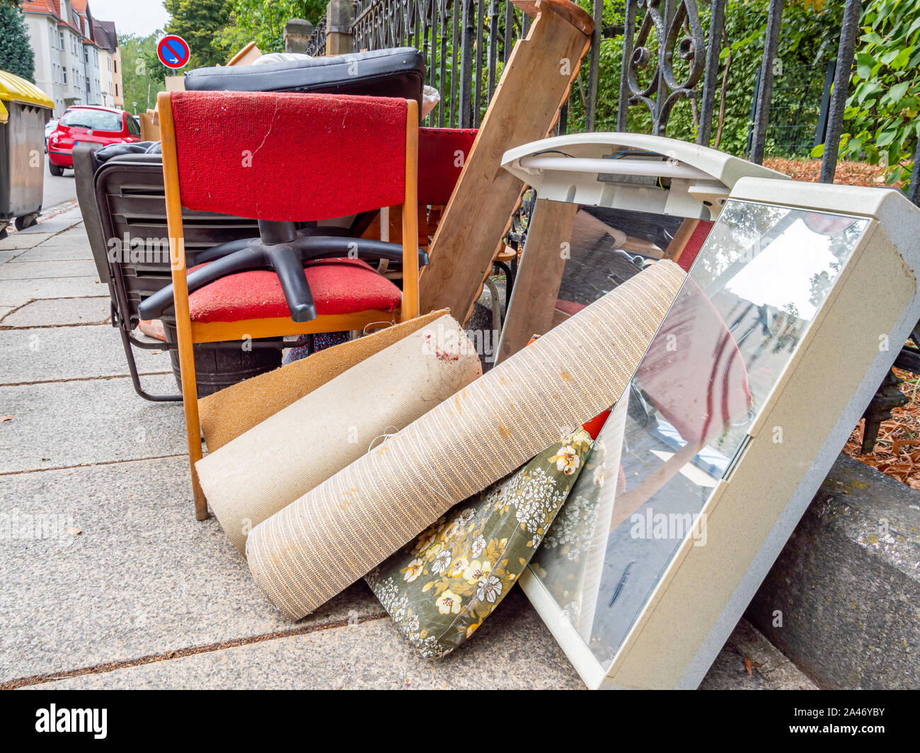 Collecte des déchets encombrants sur une résolution Banque D'Images
