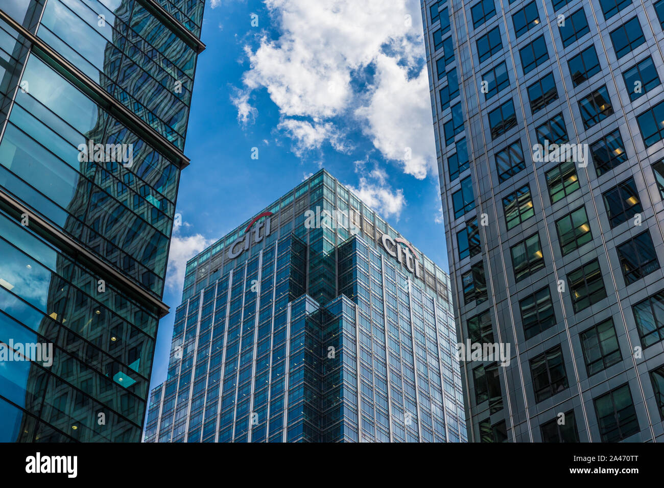 Une vue typique de Canary Wharf à Londres Banque D'Images