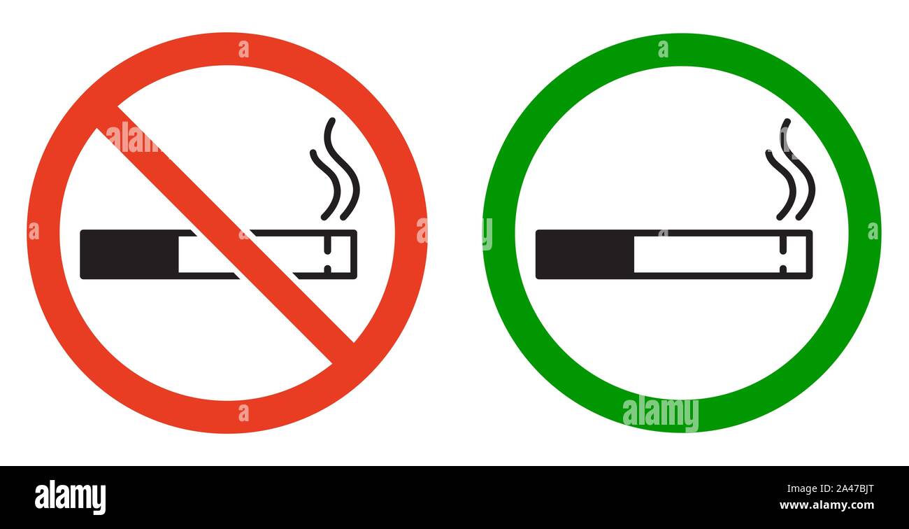 Non fumeurs et fumeurs. Illustration isolé sur fond blanc. Illustration de Vecteur