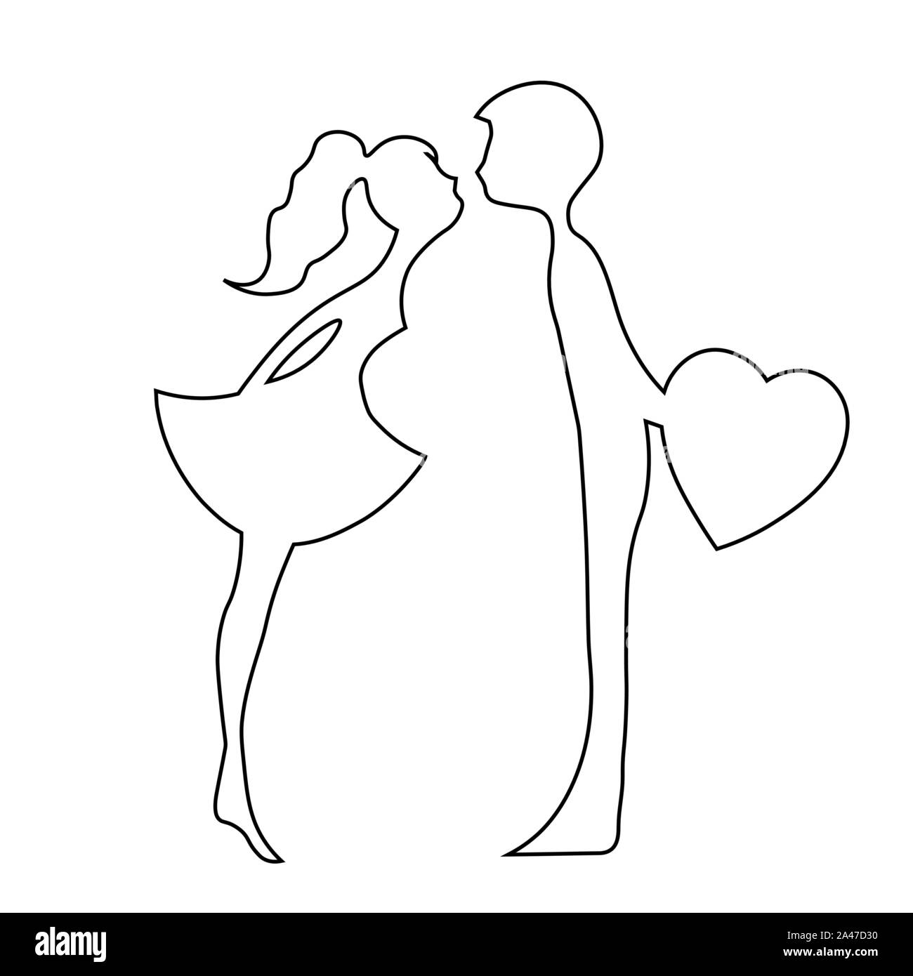 Fond Romantique Avec La Silhouette Du Couple Sembrassant Banque Dimages Vectorielles Page 2