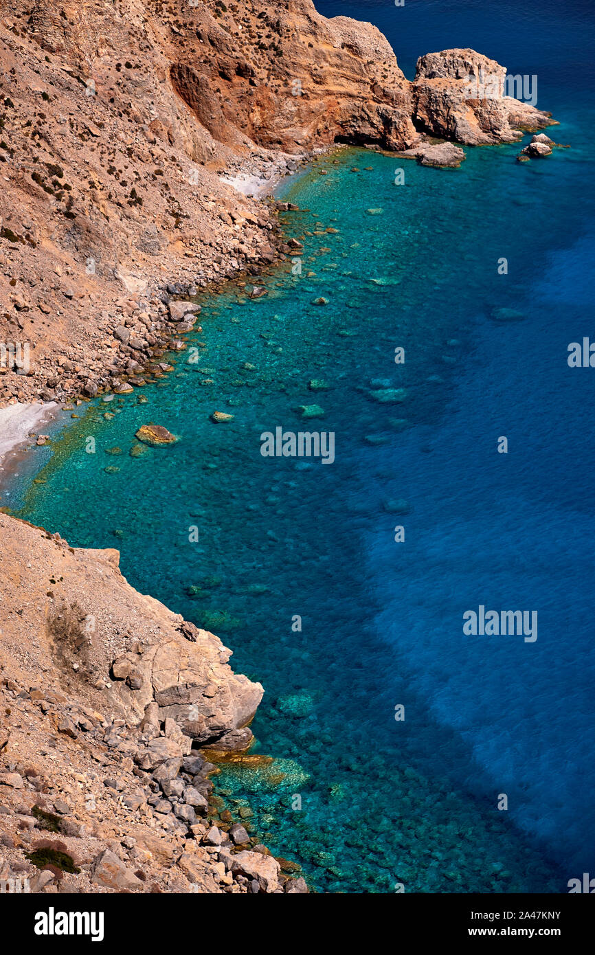 L'île d'Amorgos. L'archipel des Cyclades. Grèce Banque D'Images