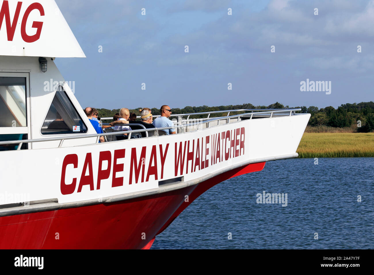 Un bateau de la flotte de Whale Watcher du Cap May. Une visite touristique populaire au Cap May, New Jersey, États-Unis Banque D'Images