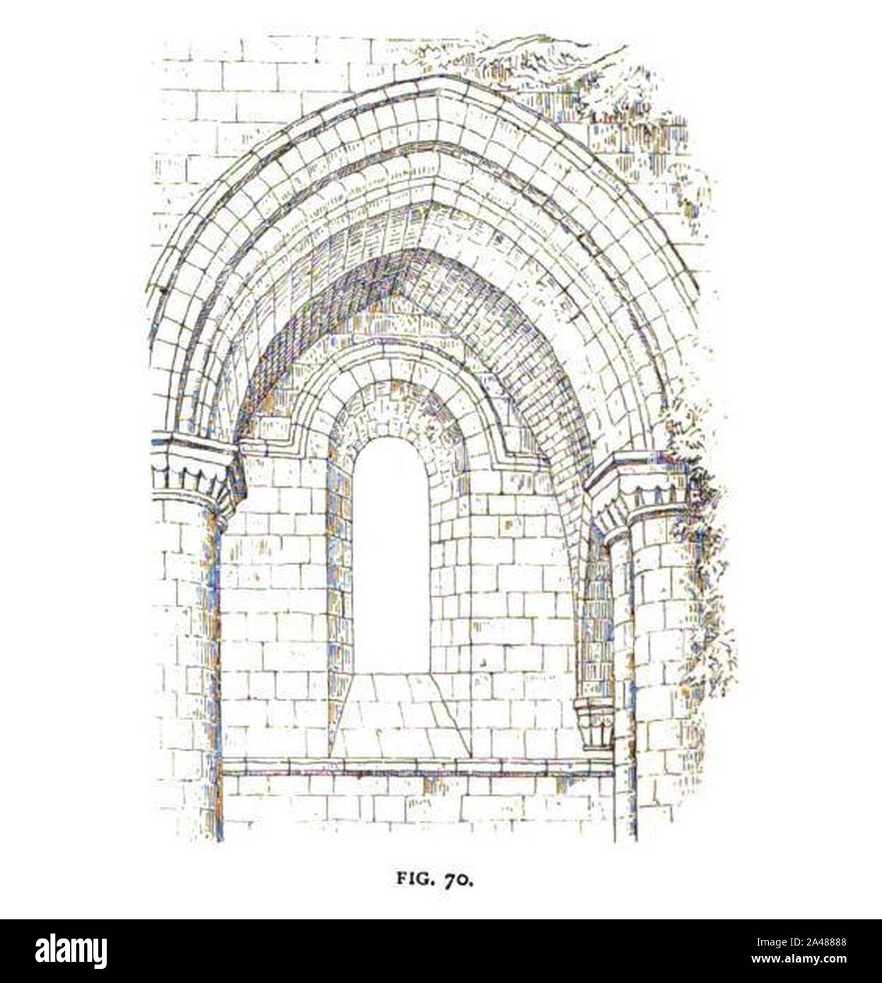 Fig 70 - Banque d'allée de l'abbaye de Fountains. Banque D'Images