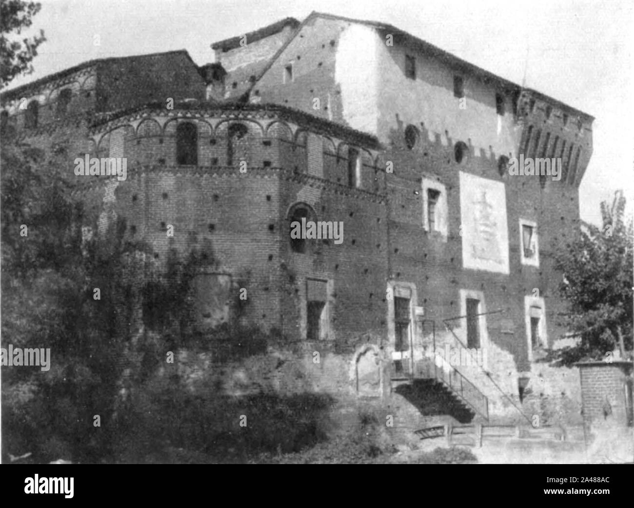 Fig 83, Castello di castellazzo, angolo sud ovest, p182, foto nigra nigra, il novarese. Banque D'Images