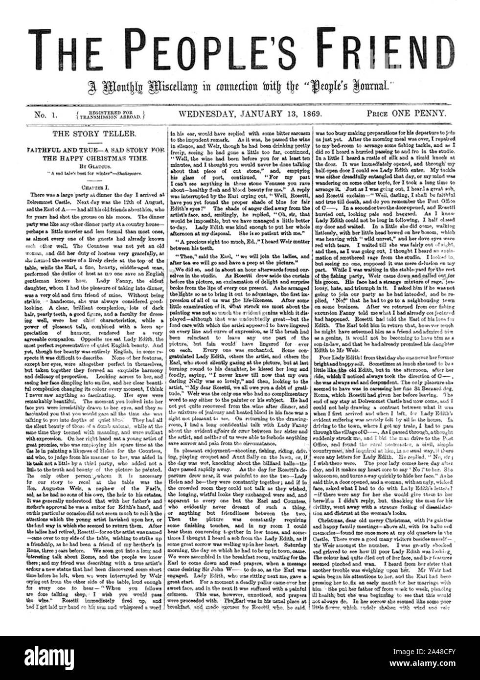 Première édition les peuples ami 1869. Banque D'Images
