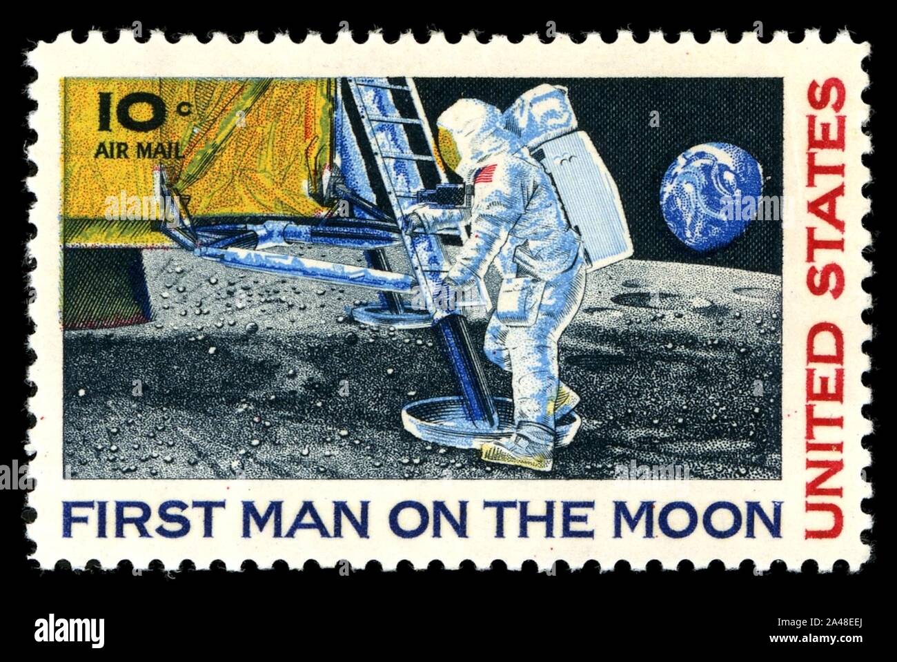 Premier homme sur la lune. Banque D'Images