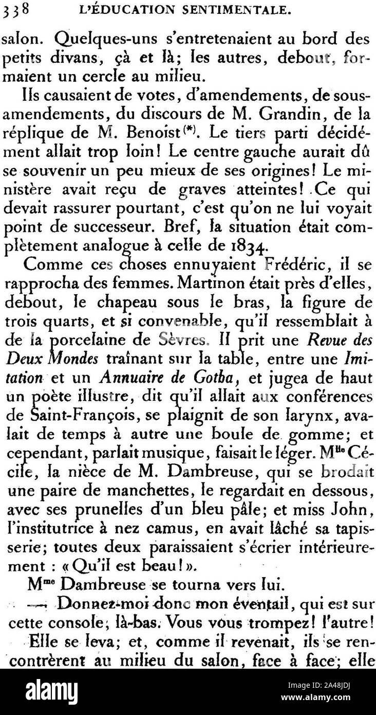 Flaubert - L'Éducation sentimentale - 338. Banque D'Images