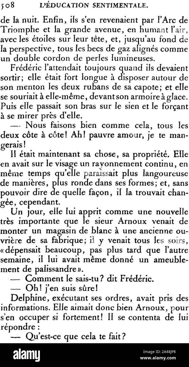 Flaubert - L'Éducation sentimentale - 508. Banque D'Images