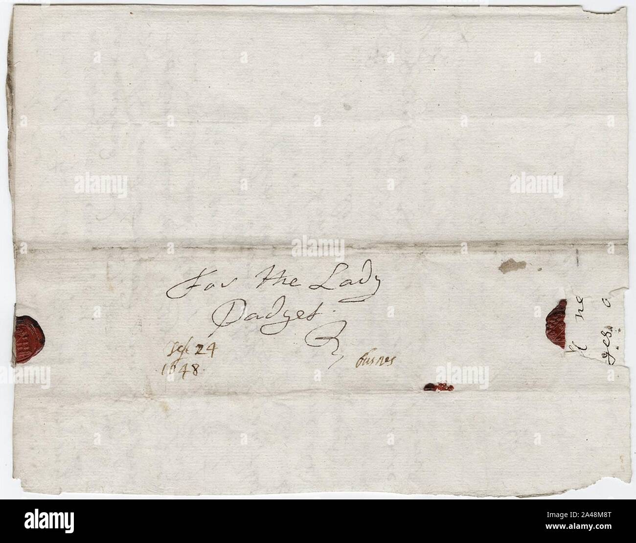 Beinecke Flickr - Laboratoire (lettre autographe signée de François Paget, riche dame), le 24 septembre 1648. Banque D'Images