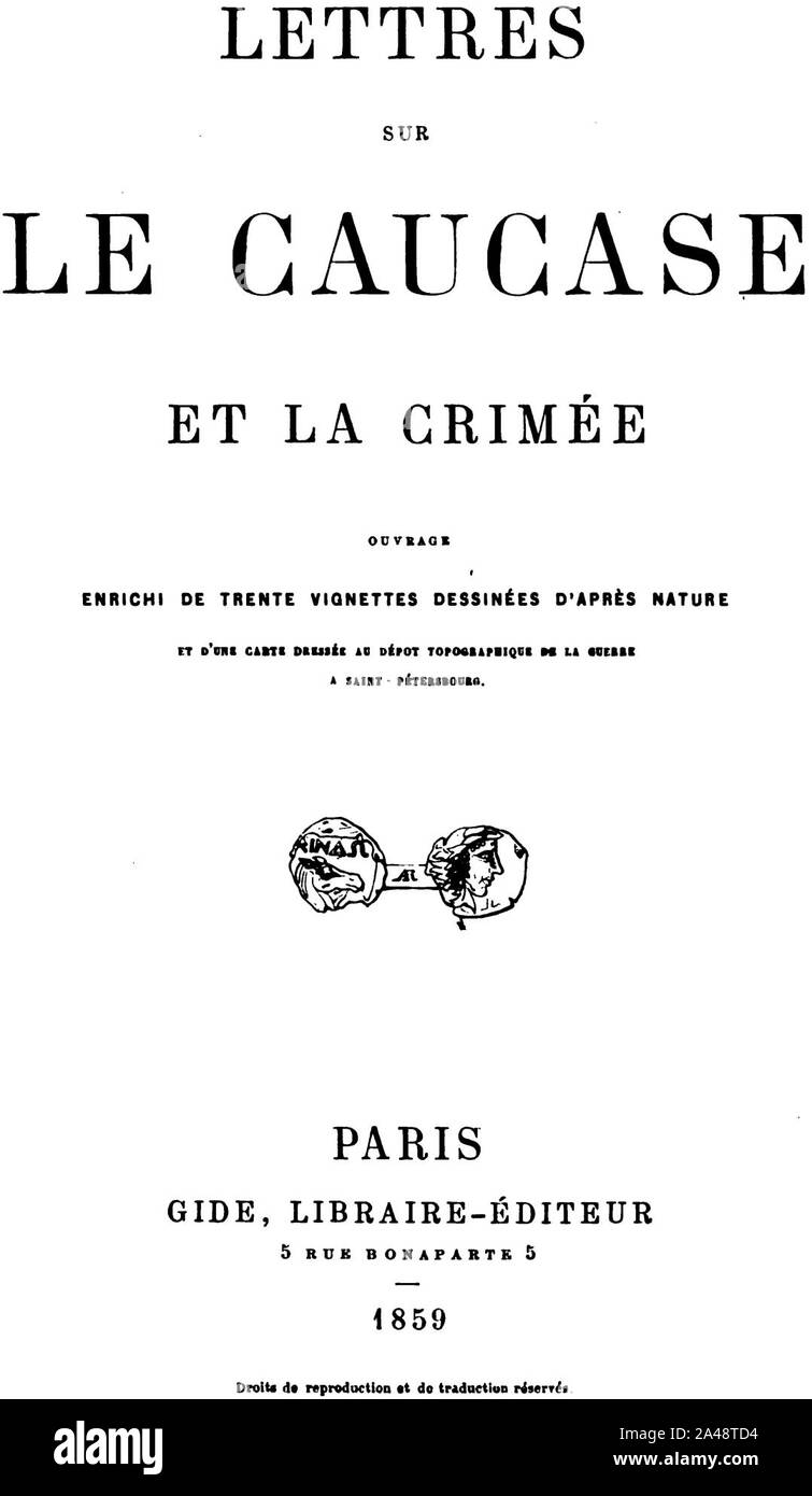 Floriant Gille. Lettres sur le Caucase et la Crimée. 1859. couvrir. Banque D'Images