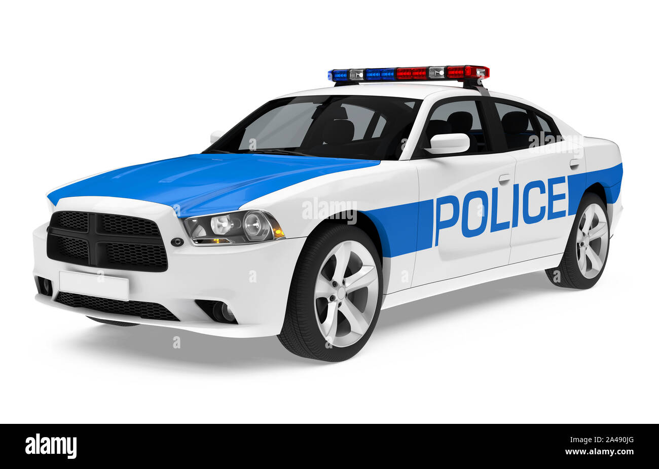 Voiture de police isolé Banque D'Images