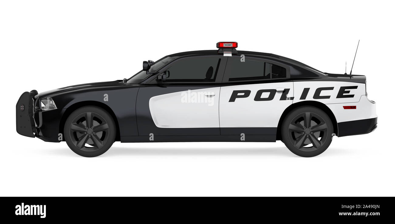 Voiture de police isolé Banque D'Images