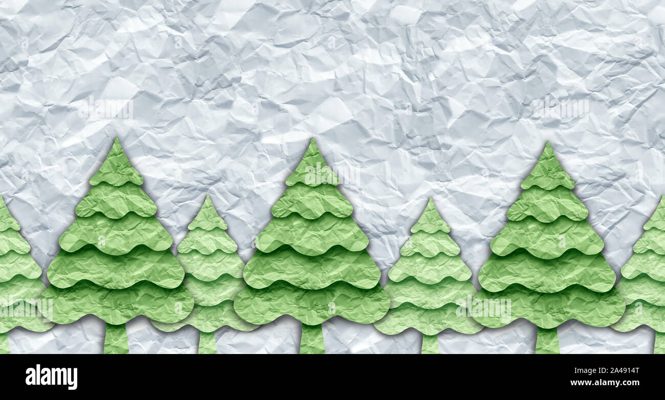 Résumé joyeux Noël arbre comme du temps des fêtes avec de la neige blanche faite de caper froissé comme une image composite. Banque D'Images
