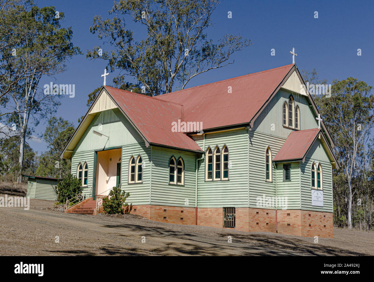 Vieilles églises en bois australien outback toujours debout Banque D'Images